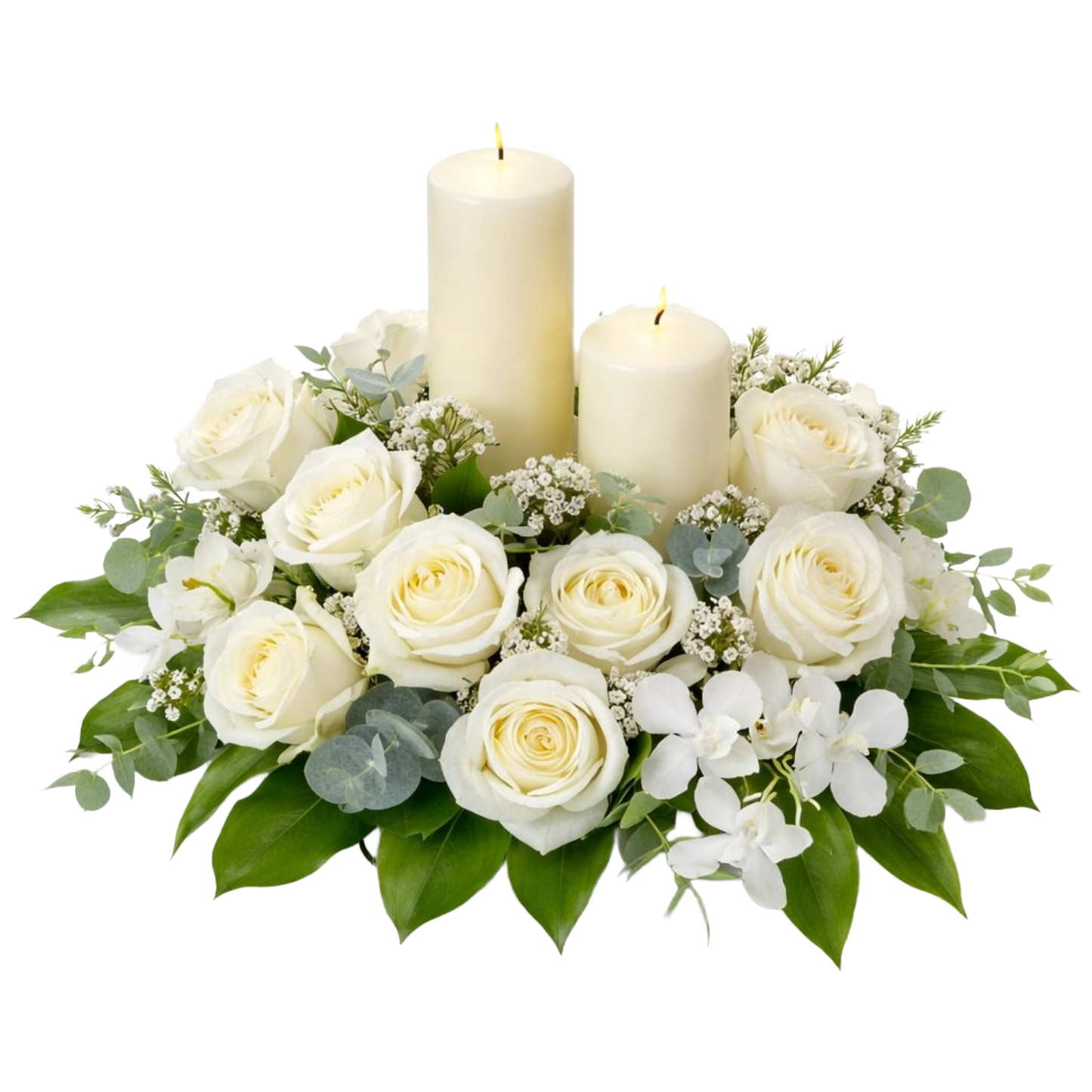White Candle Centerpiece