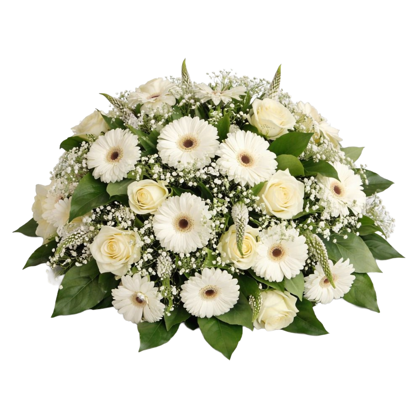 White Daisy & Rose Dome