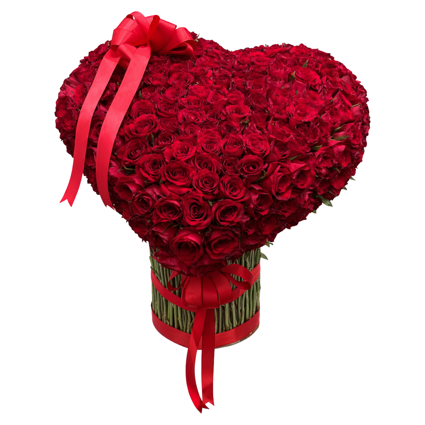 150 Red Rose 3D Heart