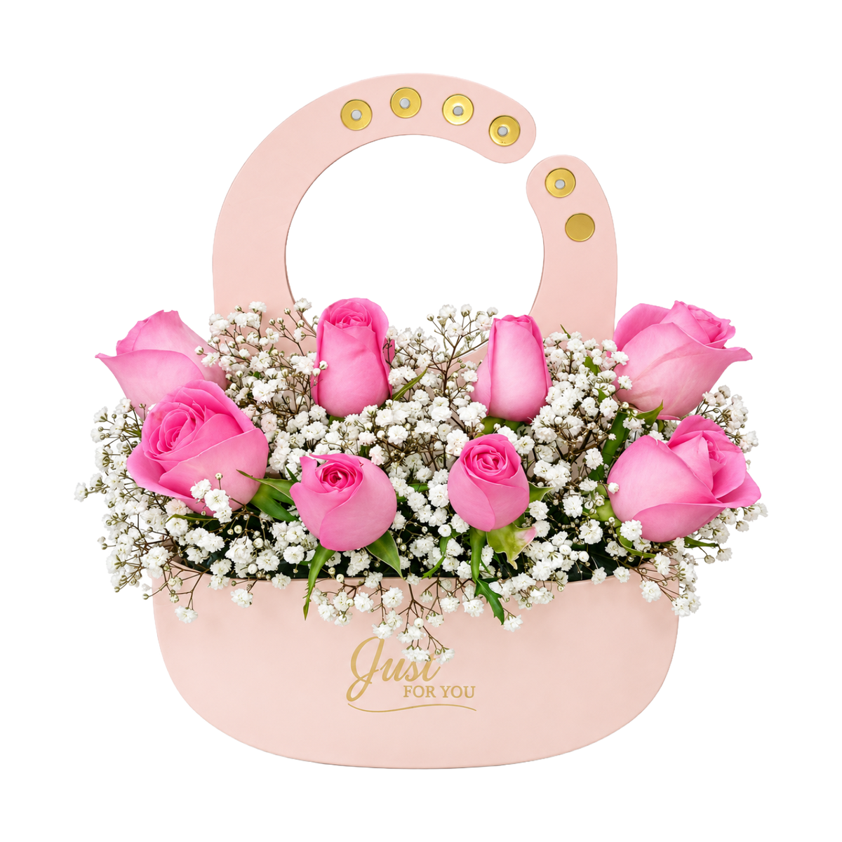 Peachy Pink Rose Handbag