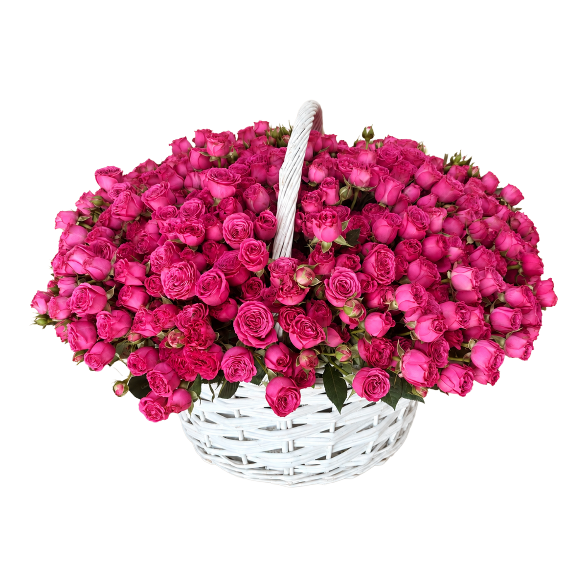 151 Hot Pink Spray Rose Basket