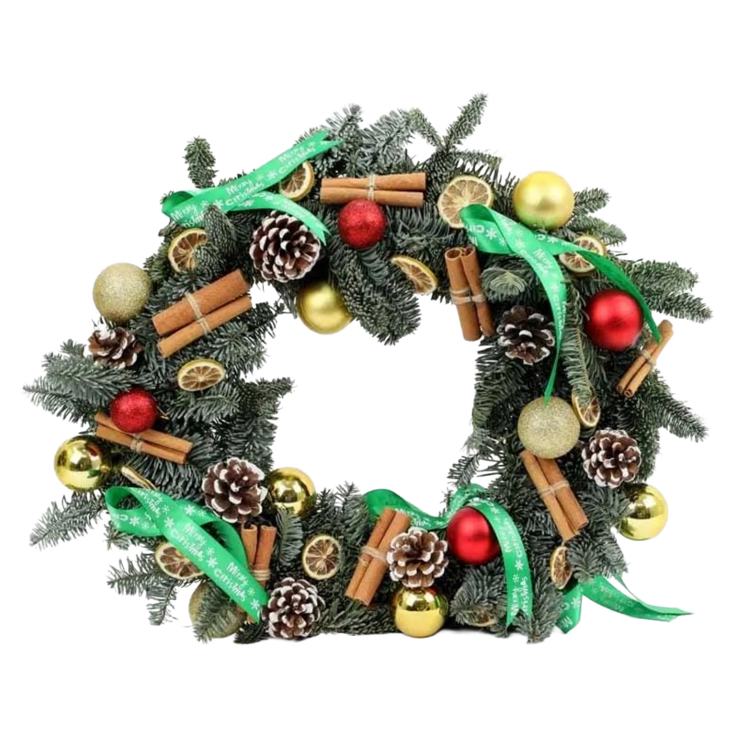 Holiday Green & Gold Wreath