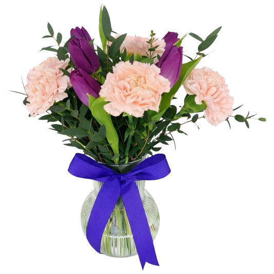 Tulip and Carnations in Vase