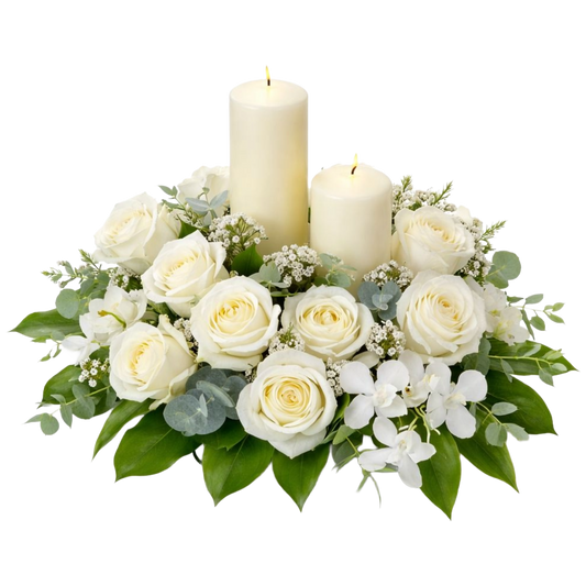 White Candle Centerpiece