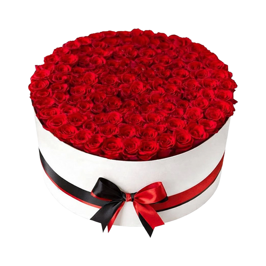 Round Rose Box White