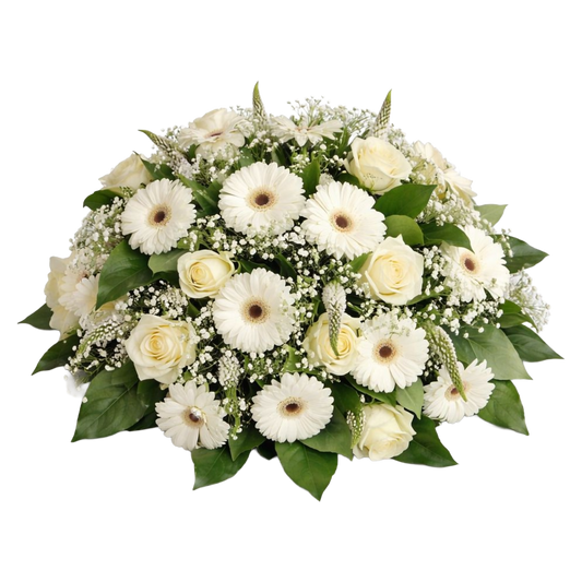 White Daisy & Rose Dome