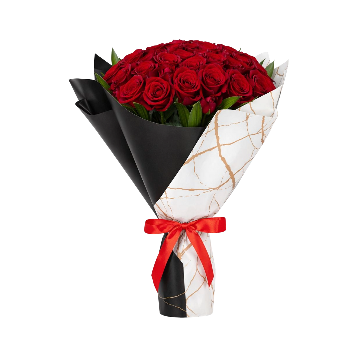 29 Red Rose with Greens