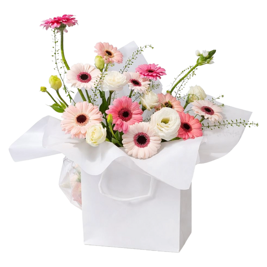 Pink & White Gift Box Arrangement