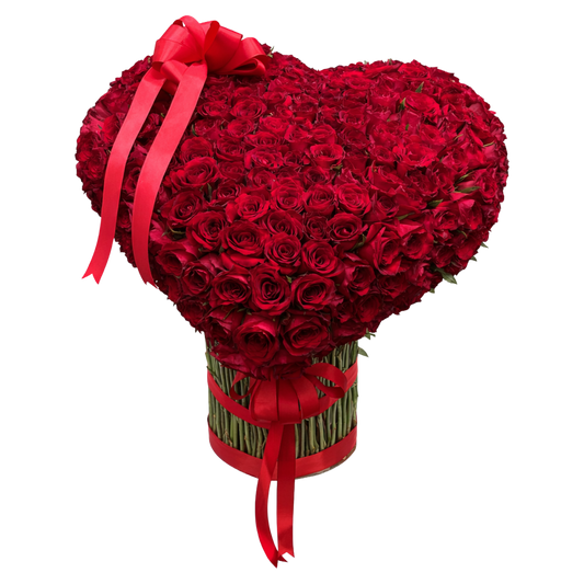 150 Red Rose 3D Heart