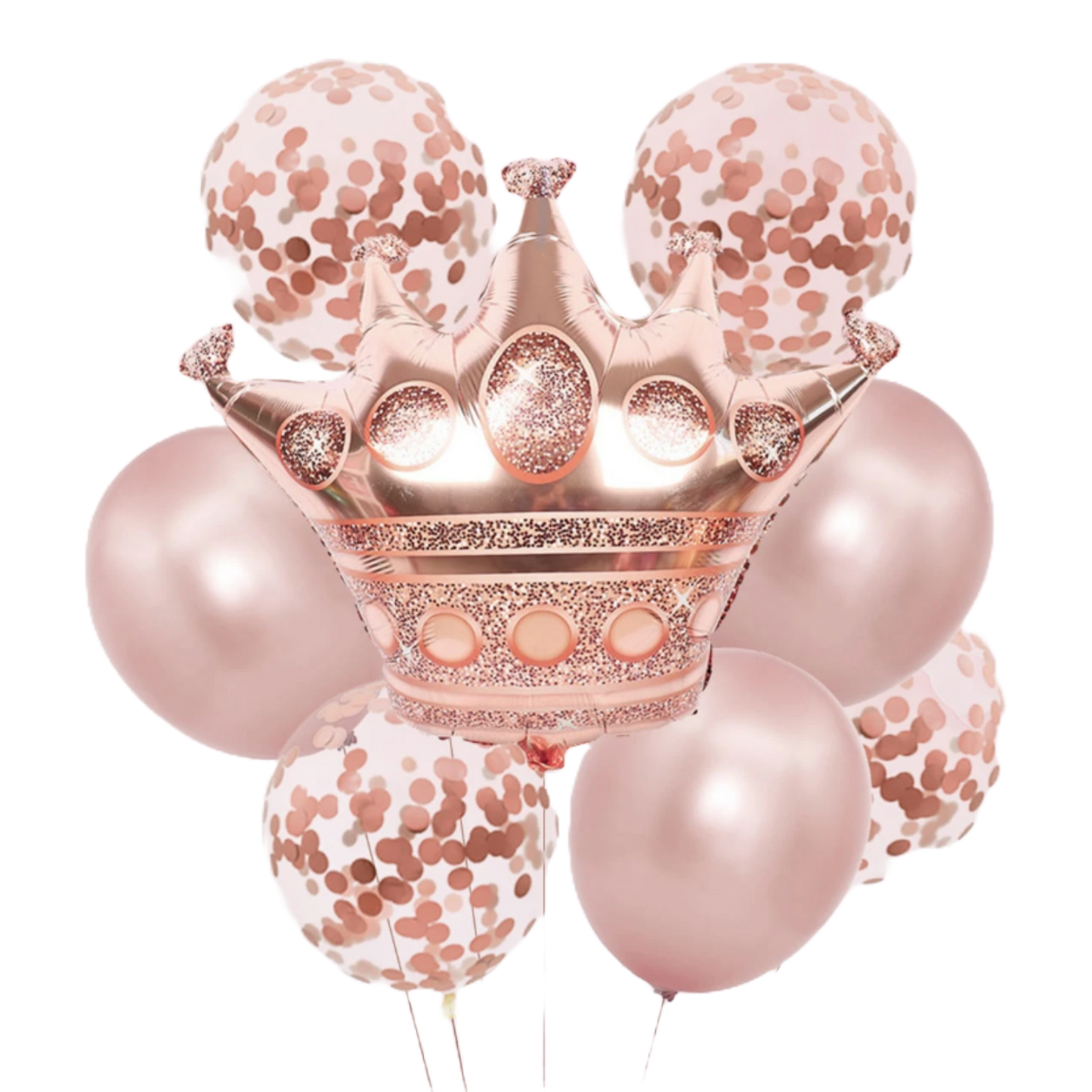 8pcs Crown Theme Pink Decorative Balloon