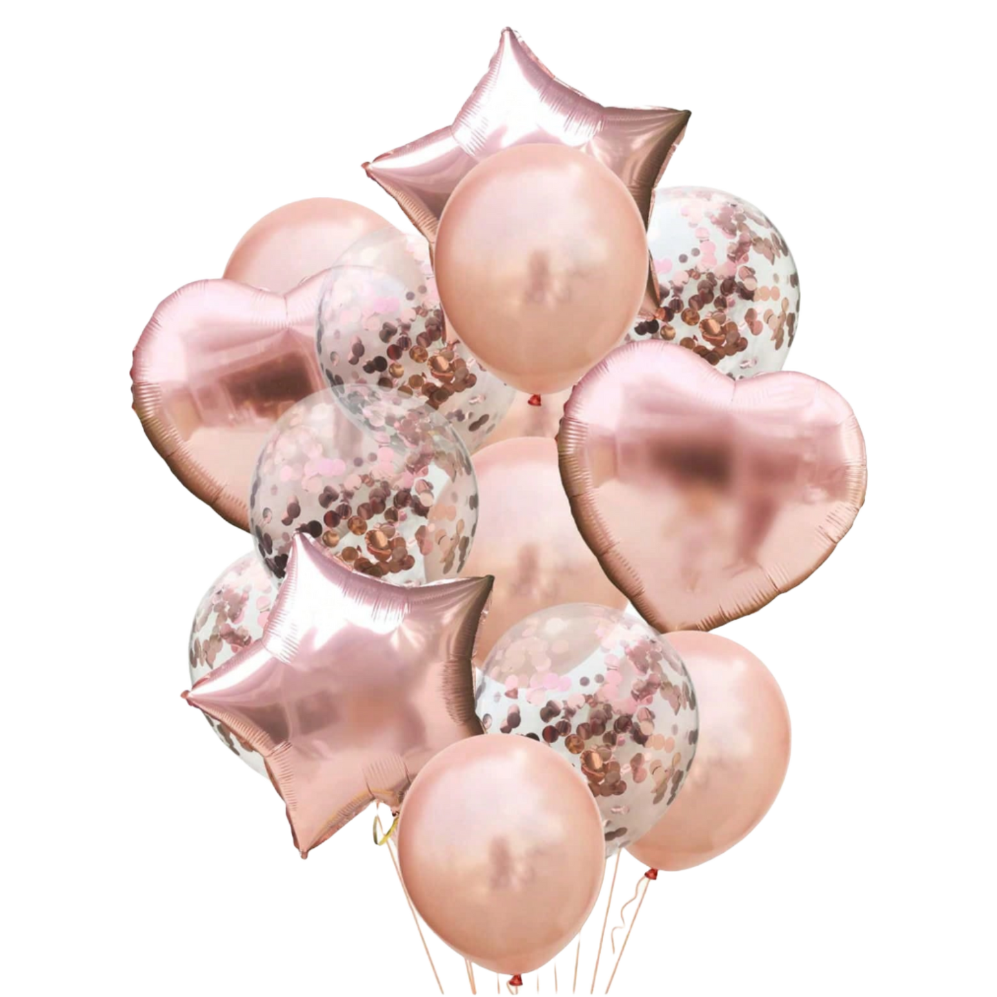 14pcs Rose Gold Latex & Foil Balloon