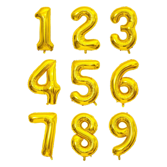32 Inch Gold Number Foil Balloon
