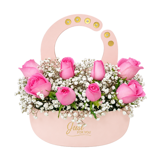 Peachy Pink Rose Handbag