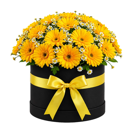 Golden Gerbera Hatbox