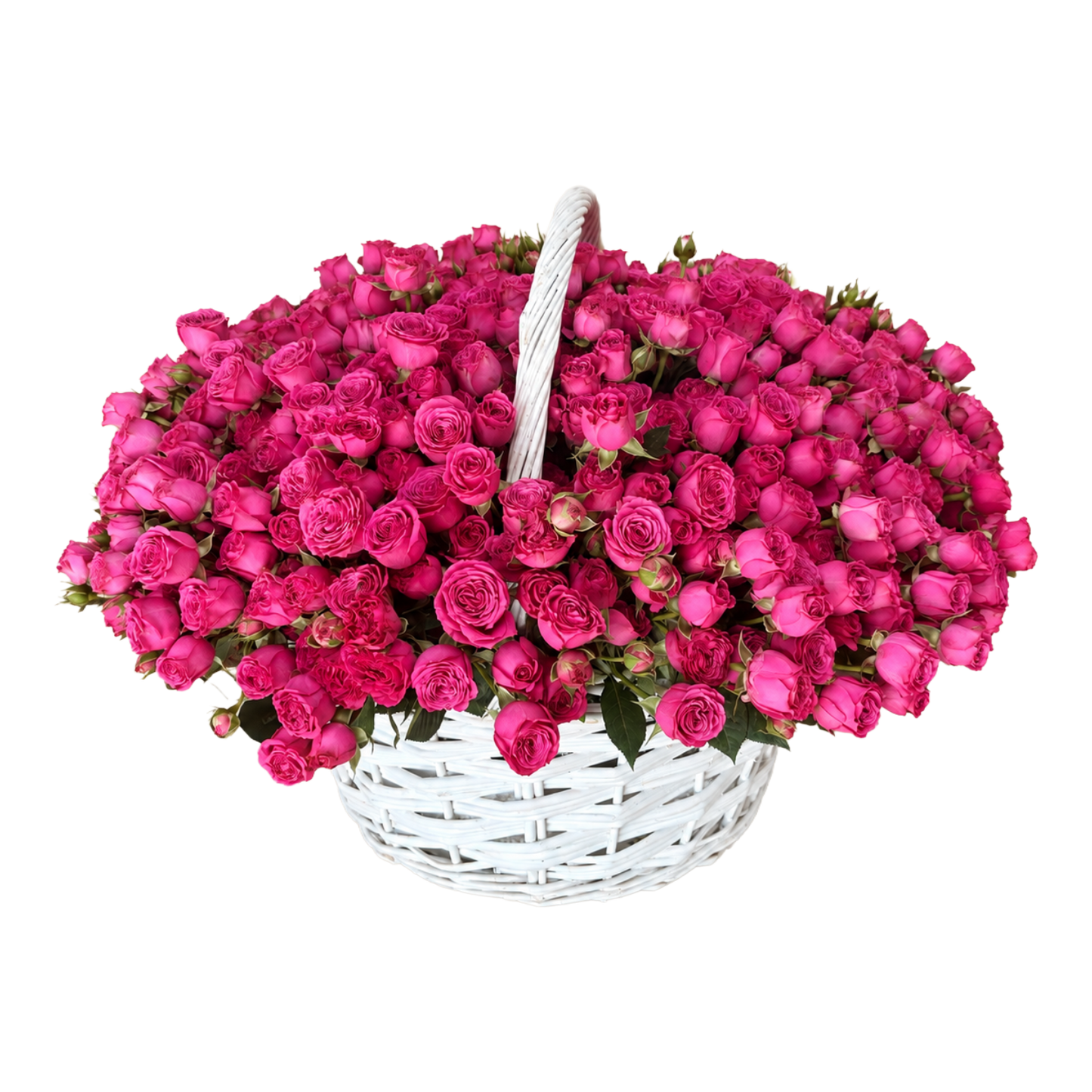 151 Hot Pink Spray Rose Basket