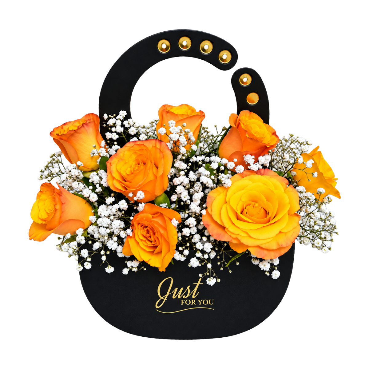 Golden Orange Rose Handbag
