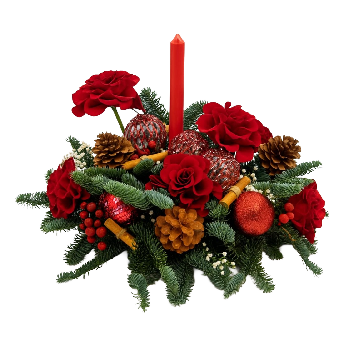 Crimson Candle Arrangement