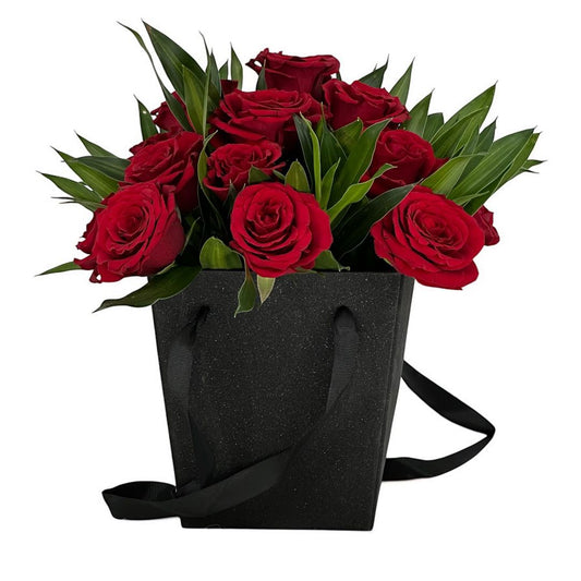 Elegant Red Rose Tote Display