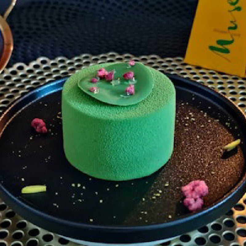 Pistachio Raspberry Melange Pastry by Muse Dessert Cafe