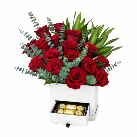 15 Red Roses with Chocolate